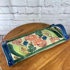 San Remo Ambiance Collections Hand Painted Ceramic Handled Cheeseboard